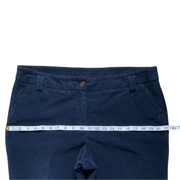 Garnet Hill Wide Leg Cropped Corduroy Pants Navy - Picture 9 of 12